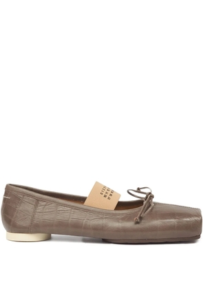 MM6 Maison Margiela crocodile-embossed ballet flats - Brown