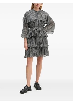 Bruuns Bazaar pleated ruffled mini dress - Black