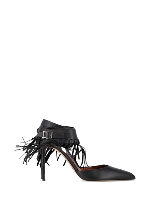 Valentino Garavani Pre-Owned fringed ankle-strap pumps - Black