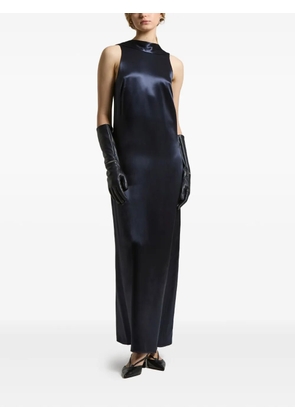 Peserico mock-neck satin-effect dress - Blue