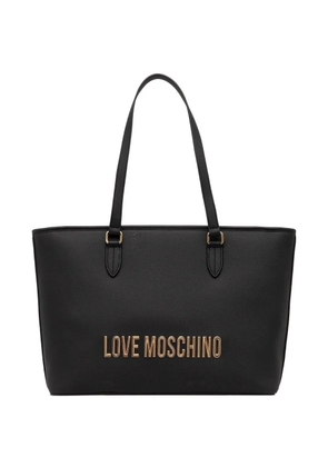 Love Moschino medium logo-plaque tote bag - Black