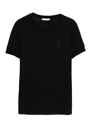 Patrizia Pepe fine-knit short-sleeved T-shirt - Black