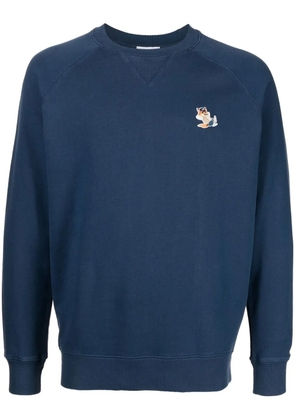 Maison Kitsuné logo crew-neck sweatshirt - Blue