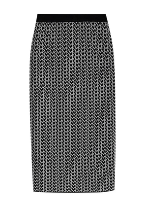 Michael Kors monogram-pattern zip-back skirt - Black