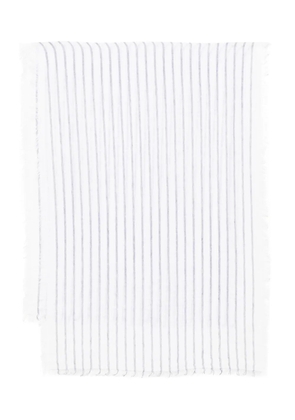 Eileen Fisher striped linen scarf - White