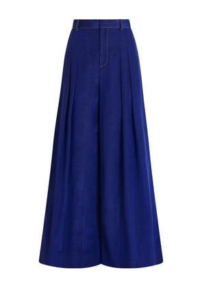 Rosie Assoulin wide leg pleat trousers - Blue