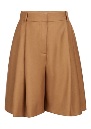 Nina Ricci pleated high-waisted shorts - Brown