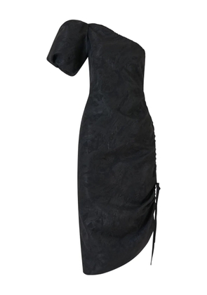 Rosie Assoulin textured-jacquard one-shoulder midi dress - Black