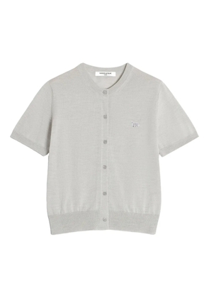 Maison Kitsuné Baby Fox-embroidered short-sleeve cardigan - Grey
