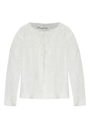 MUNTHE embroidered lace-up blouse - IVORY