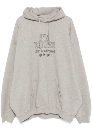 VETEMENTS slogan print hoodie - Grey