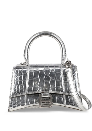 Balenciaga Pre-Owned xs Hourglass crocodile-embossed handbag - Silver