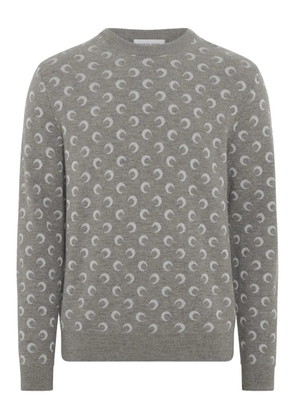Marine Serre moon-jacquard sweater - Grey