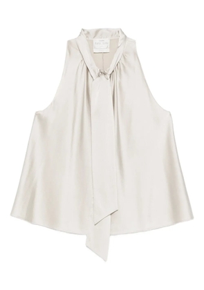 Forte Forte bow-tie satin top - Neutrals