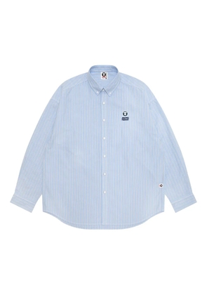 AAPE BY *A BATHING APE® striped logo-embroidered shirt - Blue