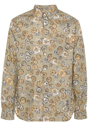 Maison Kitsuné floral-print cotton shirt - Green
