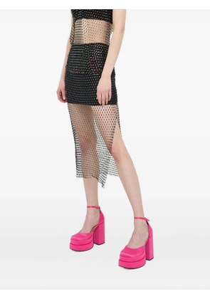 Patrizia Pepe beaded split midi skirt - Black