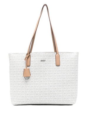DKNY medium logo-pattern tote bag - White