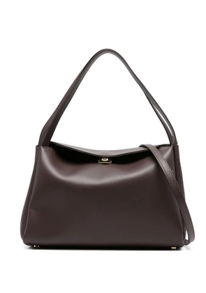 Themoirè zip-pocket shoulder bag - Brown