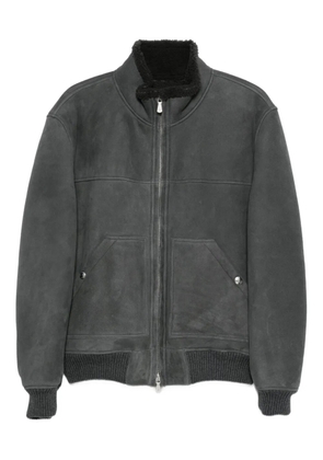 Eleventy zip-front shearling jacket - Grey