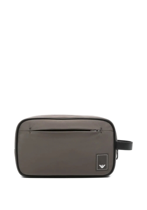 Emporio Armani logo-detail wash bag - Grey