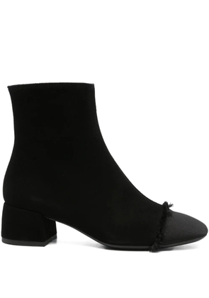 Roberto Festa 40mm frayed-detail block-heel ankle boots - Black