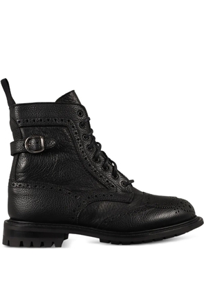 Tricker's buckle-strap brogue combat boots - Black