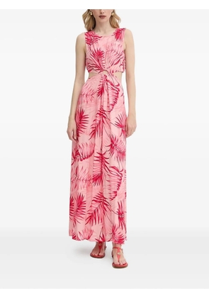 LIU JO cut-out leaf-print maxi dress - Pink