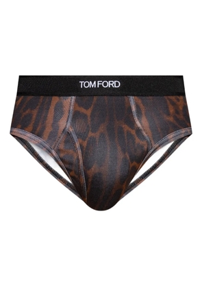TOM FORD leopard-print briefs - Brown