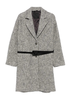 LIU JO herringbone-pattern belted coat - Grey