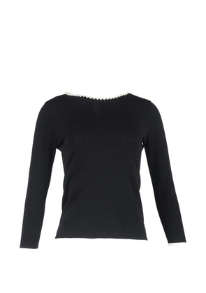 Carolina Herrera Vintage faux pearl-detail long-sleeve top - Black