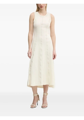 Desigual stitching sleeveless midi dress - White