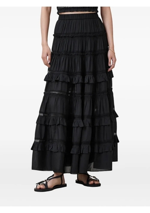 AllSaints Talia tiered maxi skirt - Black
