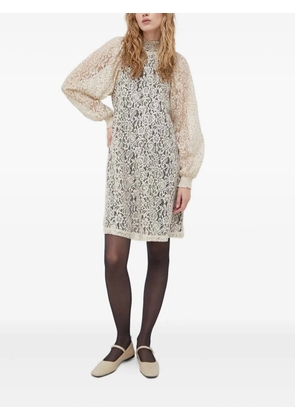 Bruuns Bazaar floral-lace high-neck midi dress - Neutrals