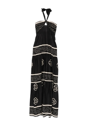 Johanna Ortiz halter graphic maxi dress - Black