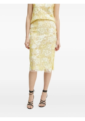 ERMANNO FIRENZE floral-embroidered sequin skirt - Yellow