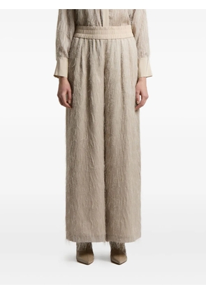 Peserico fringed elastic-waist trousers - Neutrals