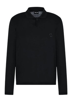 Giorgio Armani long-sleeved polo sweater - Black
