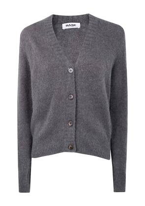 base alpaca V-neck cardigan - Grey