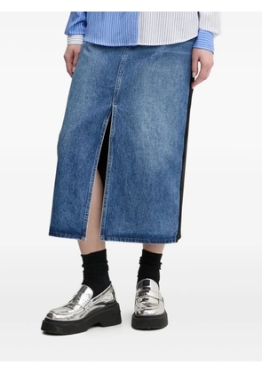 Desigual denim-paneled midi skirt - Blue