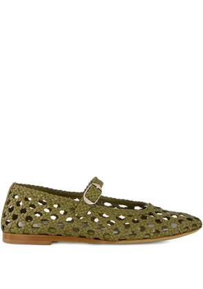 Le Monde Beryl woven lather ballet flats - Green