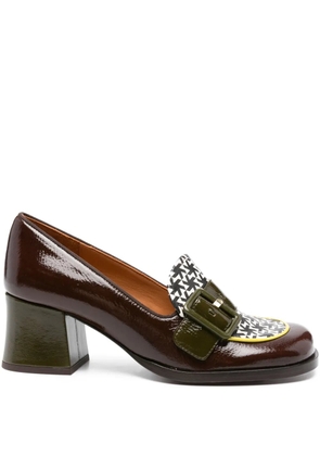 Chie Mihara 50mm Teisin buckle-detail geometric-pattern pumps - Brown