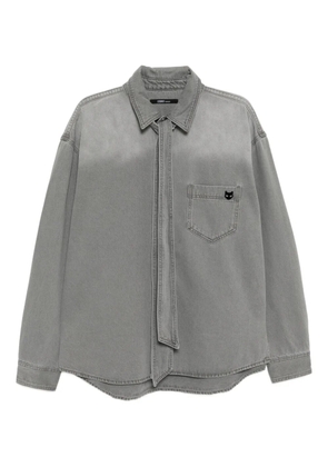 SONGZIO cat-embroidered denim shirt - Grey