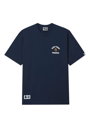FINGERCROXX logo-graphic cotton T-shirt - Blue