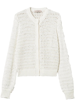 TWINSET sequin-embellished open-knit cardigan - White