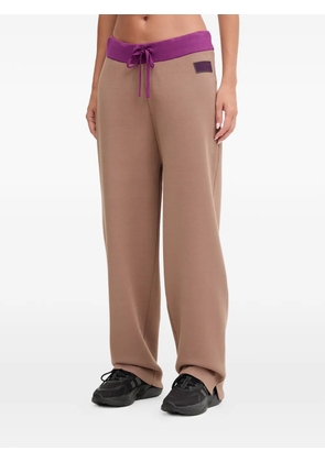 Ea7 Emporio Armani drawstring logo track pants - Brown