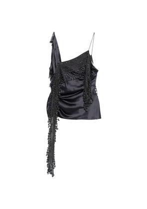 Christopher Esber droplet-bead crochet-trim blouse - Blue