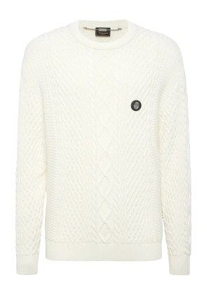 Billionaire cable-knit crew-neck sweater - White