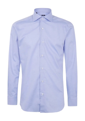 Barba cotton poplin shirt - Blue