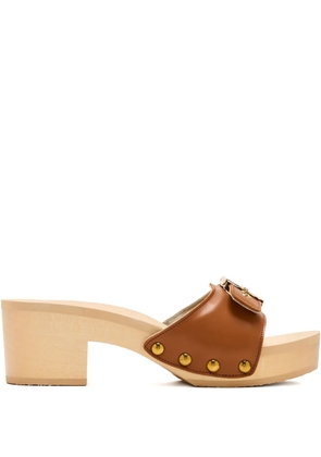 Scholl 65mm buckle-fastening studded sandals - Brown
